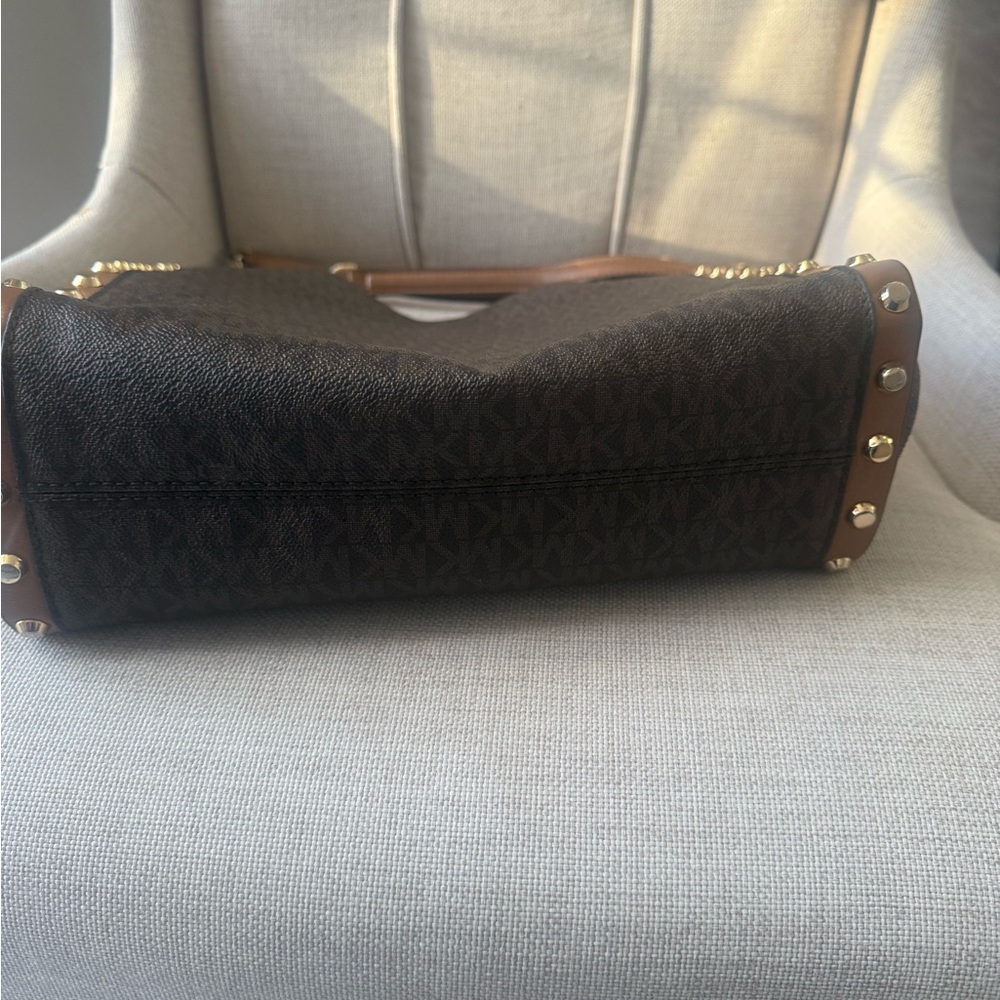 Michael Kors Brown and Gold Shoulder Bag - Picture 9 of 11